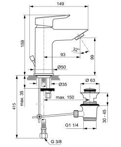 Смесител за умивалник Ideal Standard TESI A6558AA