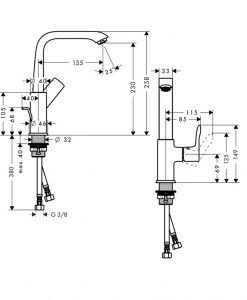 Смесител за мивка HANSGROHE METRIS 230 31087000