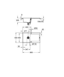 GROHE K500 кухненска мивка с отцедник 31644AP0
