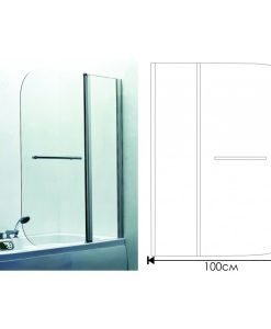 Параван за вана прозрачно стъкло ICS 112TR R десен 100*140