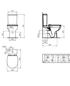 Моноблок IDEAL STANDARD къса проекция EUROVIT W007501