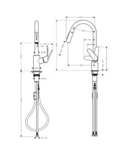 FOCUS M41 240 2jet Kухненски смесител H240 2jet 31815670 черен мат
