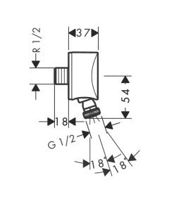 Стенно коляно за ръчен душ HANSGROHE FIXFIT S 27506000