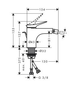 Смесител за биде HANSGROHE VIVENIS 75200700 бял мат