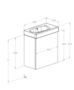 ROCA шкаф UNIK MINI-N с една вратичка 45см  A852445539 бежов