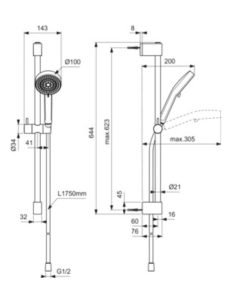 IDEAL STANDARD душ комплект IDEALRAIN BE413XG