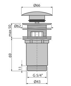 Клик сифон за мивка с преливник Acla A392C