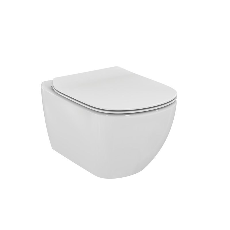 Конзолна тоалетна чиния с капак TESI без ринг T493201 + T552101