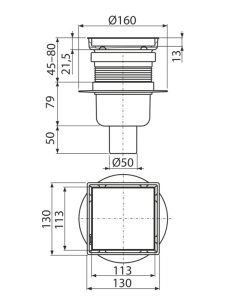 Подов сифон Alca  с долно оттичане APV240