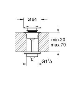Grohe Клик сифон за мивка с/без преливник 65807DA0