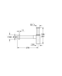 Grohe Сифон за умивалник с квадратна форма 40564000