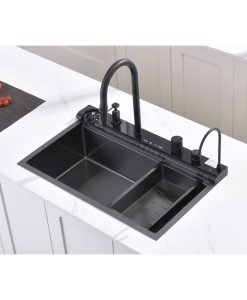Кухненска мивка 7547PVD BLACK + смесител 7567131MB
