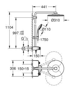 Grohe Душ система Euphoria SmartControl 310 26507DC0