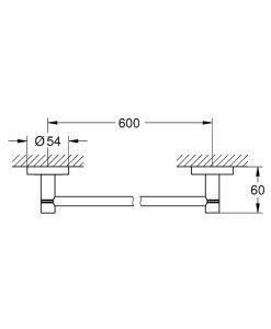 GROHE Essentials Поставка за хавлии за баня 60см. в цвят графит 40366AL1
