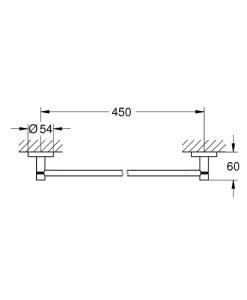 GROHE Essentials Поставка за хавлии за баня 45см, сатениран финиш 40688DC1