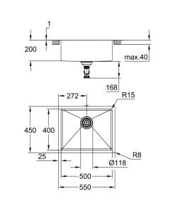 K700 Мивка от неръждаема стомана 31574SD1