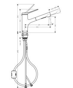 Кухненски смесител HANSGROHE ZESIS M33 74800670