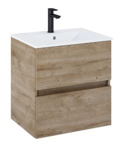 ROCA шкаф за баня с две чекмеджета и мивка UNIK N-CUBE A852503808 rural oak 55