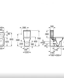 Моноблок Roca Debba Pack Square Rimless A34P9D1000 с казанче с долно захранване
