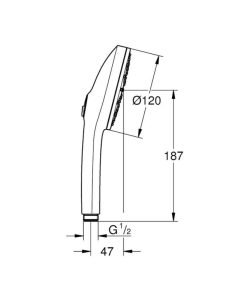 GROHE EUPHORIA 120 ръчен душ 134883AL00 brushed hard graphite