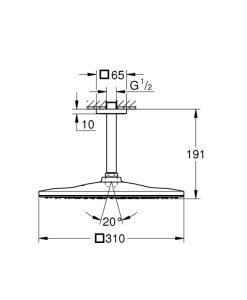 GROHE RAINSHOWER MONO 310 CUBE комплект душ пита с таванно рамо 26566GN0 Brushed Cool Sunrise
