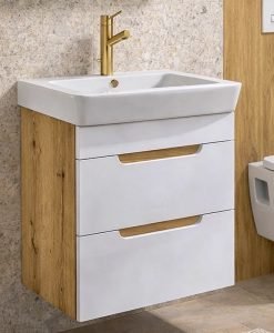 PVC Шкаф с мивка Caserta 55 WOOD с чекмеджета