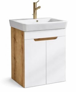 PVC Шкаф с мивка Caserta 55 WOOD с врати