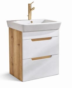 PVC Шкаф с мивка Caserta 60 WOOD с чекмеджета
