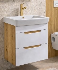 PVC Шкаф с мивка Caserta 60 WOOD с чекмеджета