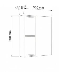 Горен огледален PVC шкаф COMPACT 5014-60