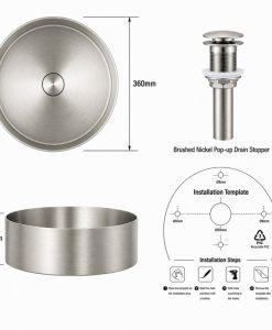 Мивка от неръждаема стомана PURE STEEL 3611BS brushed nickel