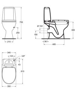 Ideal Standard Компактен моноблок Alpha W012601 61см.