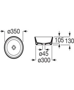 Умивалник върху плот ROCA модел OPTICA A327B15000 бял гланц