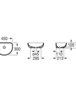 Умивалник върху плот ROCA модел OPTICA A327C10620 бял мат