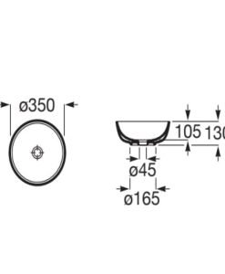 Умивалник върху плот ROCA модел OPTICA A327C12000 бял гланц